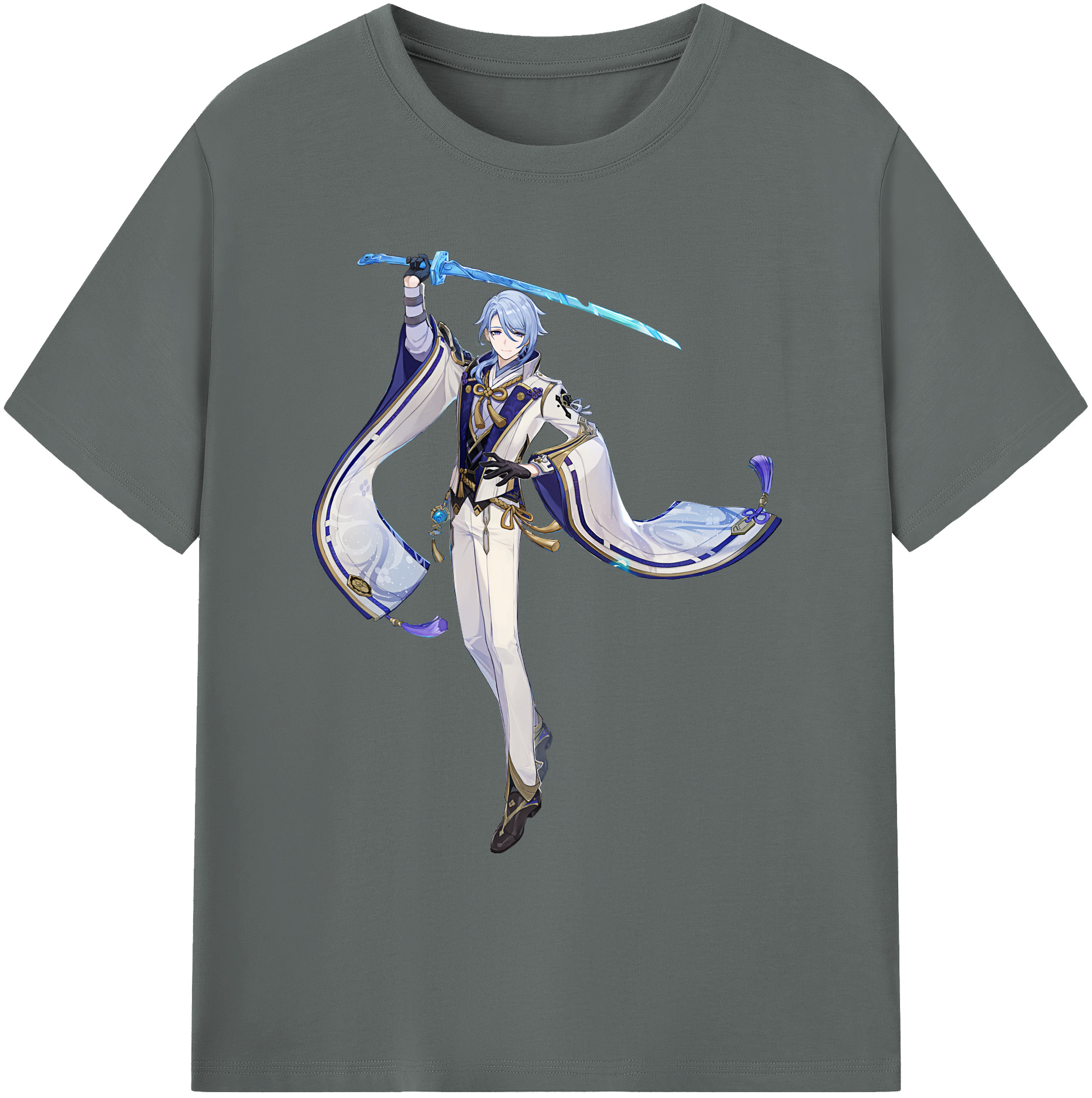 げんし神 神里綾人 かみさとあやと genshin Kamisato Ayato 綿100％ メンズ半袖Tシャツ｜肌触りやわらか＆通気性